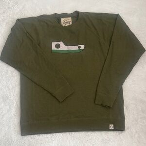Legacy Men's Olive Green Crewneck Sweater with Chest Graphic